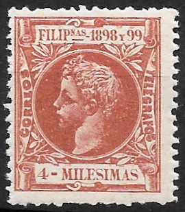 Philippine Definitive Stamp from 1898 - King Alfonso XIII