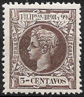 Philippine Definitive Stamp from 1898 - King Alfonso XIII