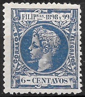 Philippine Definitive Stamp from 1898 - King Alfonso XIII