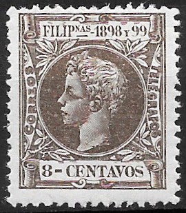 Philippine Definitive Stamp from 1898 - King Alfonso XIII