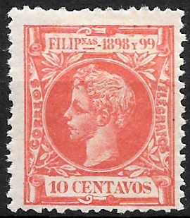 Philippine Definitive Stamp from 1898 - King Alfonso XIII