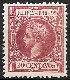 Philippine Definitive Stamp from 1898 - King Alfonso XIII