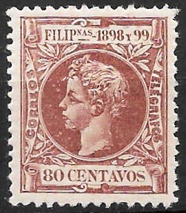 Philippine Definitive Stamp from 1898 - King Alfonso XIII