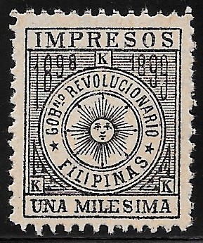 Philippine Newspaper Revenue Stamp from 1898 - Filipino Revolutionary Government Revenues