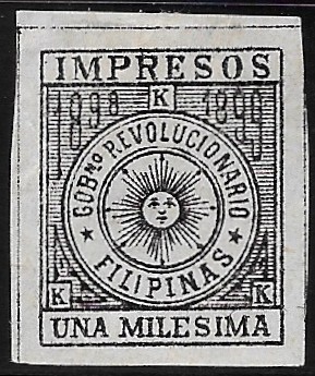 Philippine Newspaper Revenue Stamp from 1898 - Filipino Revolutionary Government Revenues