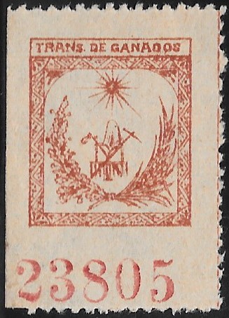 Philippine Cattle Revenue Stamp from 1898 - Filipino Revolutionary Government Revenues