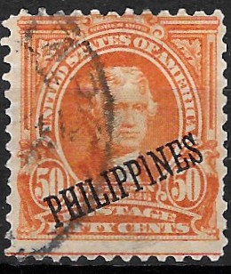 Philippine Definitive Stamp from 1903 - US-Presidents overprinted