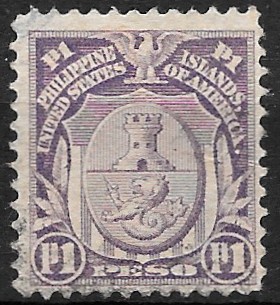 Philippine Definitive Stamp from 1909 - Coat of Arms