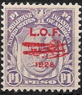 Philippine Air Mail Stamp from 1928 - London-Orient Flight