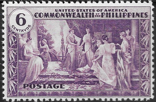 Philippine Commemorative Stamp from 1935 - Inauguration of the Philippine Commonwealth