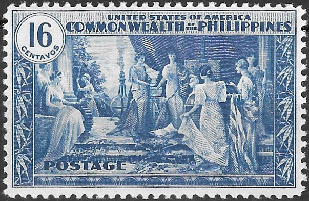 Philippine Commemorative Stamp from 1935 - Inauguration of the Philippine Commonwealth