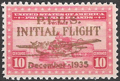 Philippine Air Mail Stamp from 1935 - Initial Flight Trans Pacific Air Mail service