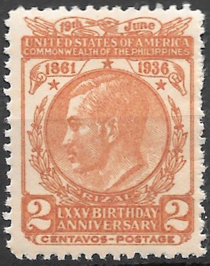 Philippine Commemorative Stamp from 1936 - 75th Anniversary of Birth of Jose Rizal