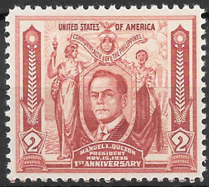 Philippine Commemorative Stamp from 1936 - 1st anniversary of Autonomous Government