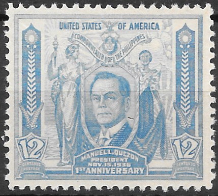 Philippine Commemorative Stamp from 1936 - 1st anniversary of Autonomous Government