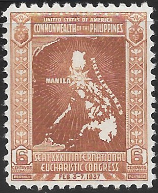 Philippine Commemorative Stamp from 1937 - International Eucharistic Congress