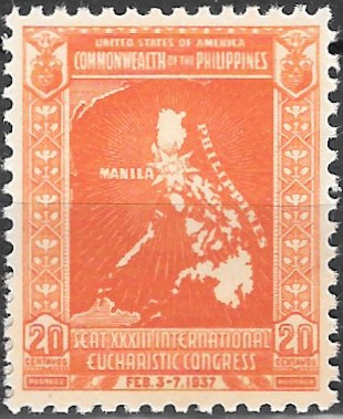 Philippine Commemorative Stamp from 1937 - International Eucharistic Congress