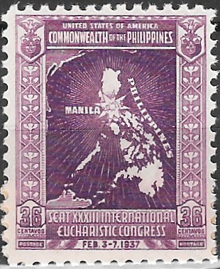 Philippine Commemorative Stamp from 1937 - International Eucharistic Congress