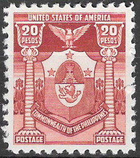 Philippine Definitive Stamp from 1937 - Coat of Arms