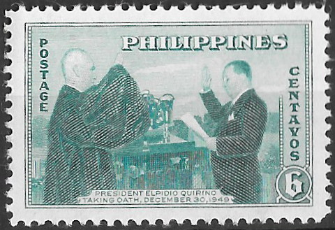 Philippine Commemorative Stamp from 1950 - Inauguration of President Elpidio Quirino