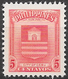 Philippine Definitive Stamp from 1951 - City Coat of Arms