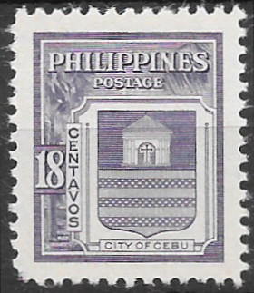 Philippine Definitive Stamp from 1951 - City Coat of Arms