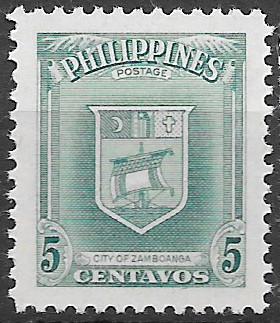 Philippine Definitive Stamp from 1951 - City Coat of Arms