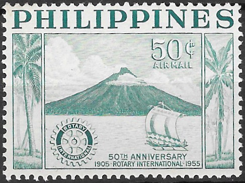 Philippine Air Mail Stamp from 1955 - 50th Anniversary Rotary International