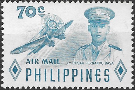 Philippine Air Mail Stamp from 1955 - World War II Fighter Aces