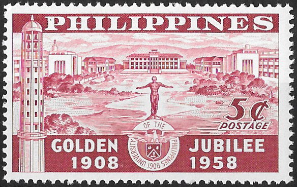Philippine Commemorative Stamp from 1958 - 50th Anniversary University of the Philippines