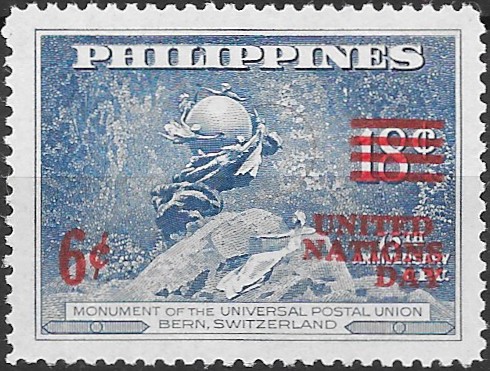 Philippine Commemorative Stamp from 1959 - UPU Stamp of 1949 Overprinted