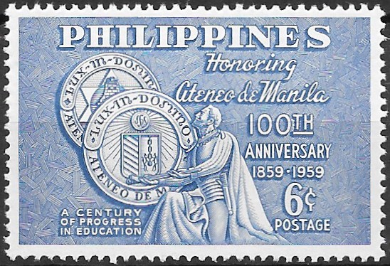 Philippine Commemorative Stamp from 1959 - Manila Athenaeum, 100th Anniversary