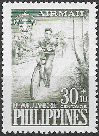 Philippine Airmail Semi-Postal Stamp from 1959 - 10th World Boy Scout Jamboree