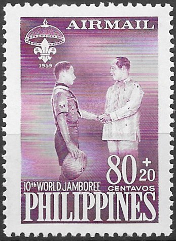 Philippine Airmail Semi-Postal Stamp from 1959 - 10th World Boy Scout Jamboree