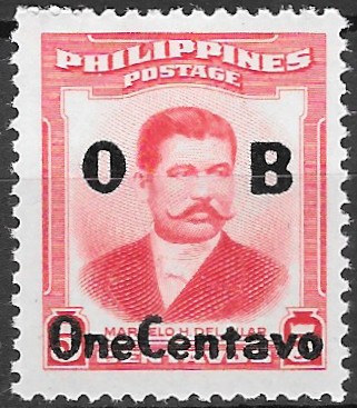 Philippine Official Stamp from 1959 - Marcelo Hilario del Pilar Issue of 1952 Surcharged (1959)