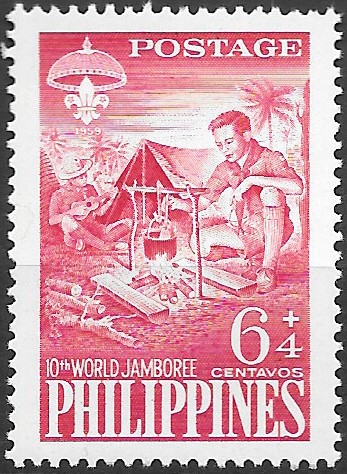 Philippine Semi-Postal Stamp from 1959 - 10th World Boy Scout Jamboree