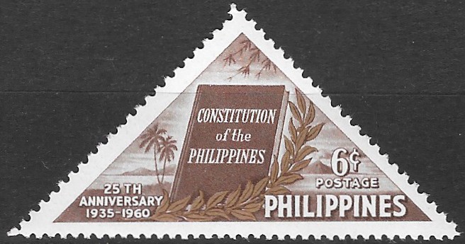 Philippine Commemorative Stamp from 1960 - Constitution of the Philippines, 25th Anniversary