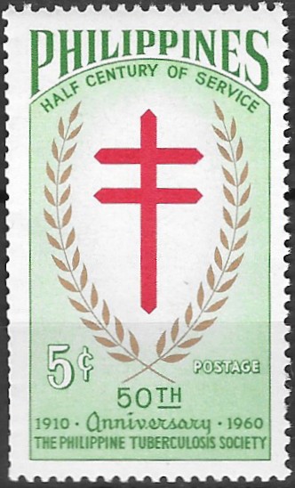 Philippine Commemorative Stamp from 1960 - Philippine Tuberculosis Society, 50 Years