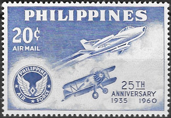 Philippine Air Mail Stamp from 1960 - Philippine Air Force, 25th Anniversary