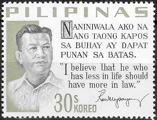 Philippine Commemorative Stamp from 1963 - Presidential Sayings