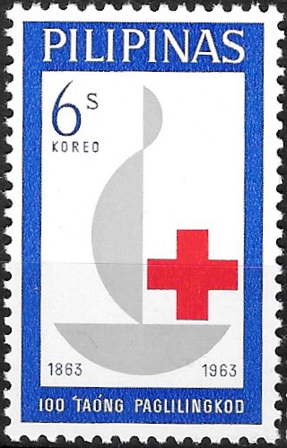 Philippine Commemorative Stamp from 1963 - Red Cross Centenary