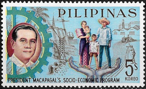 Philippine Commemorative Stamp from 1963 - President Macapagal's 5-year Socioeconomic Program