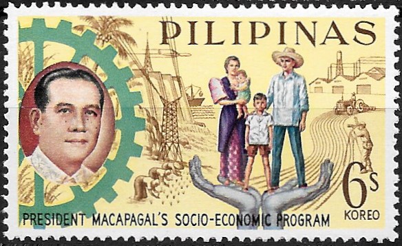 Philippine Commemorative Stamp from 1963 - President Macapagal's 5-year Socioeconomic Program