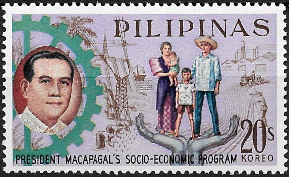Philippine Commemorative Stamp from 1963 - President Macapagal's 5-year Socioeconomic Program