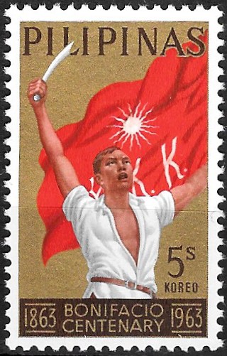 Philippine Commemorative Stamp from 1963 - Centenary of the birth of Andres Bonifacio