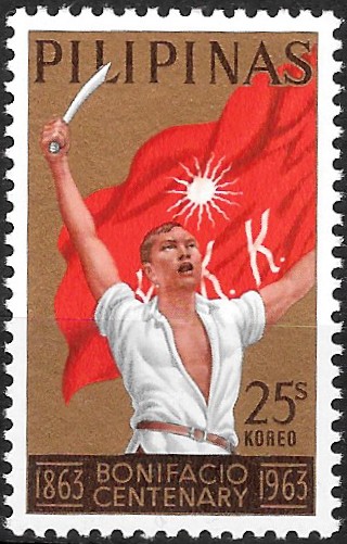Philippine Commemorative Stamp from 1963 - Centenary of the birth of Andres Bonifacio