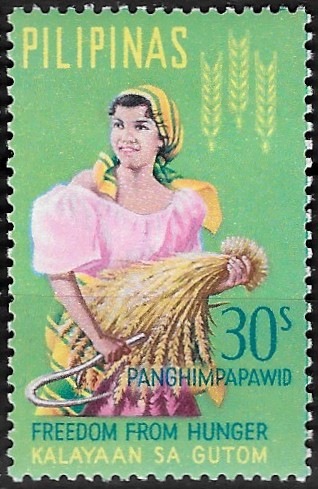 Philippine Air Mail Stamp from 1963 - Freedom from Hunger