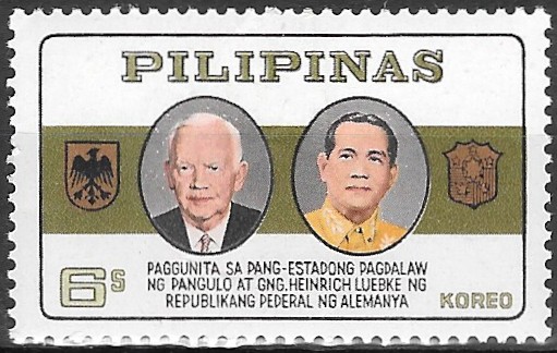 Philippine Commemorative Stamp from 1965 - Visit of President Luebke of Germany