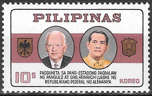 Philippine Commemorative Stamp from 1965 - Visit of President Luebke of Germany
