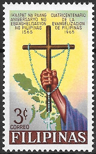 Philippine Commemorative Stamp from 1965 - 400 Years of Christianity on the Philippines
